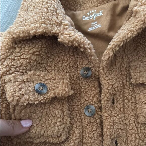 Cat & Jack Brown Teddy Jacket Coat Baby Unisex - Picture 3 of 4